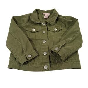 Emma & Elsa Toddler Girl 5T Green Button Up Jacket 100% Cotton